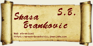 Spasa Branković vizit kartica